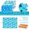 Wrapables Christmas Holiday Gift Wrap Paper Sheets Folded Flat 20L x 27W inches (12 Sheets), Blue Snowflake